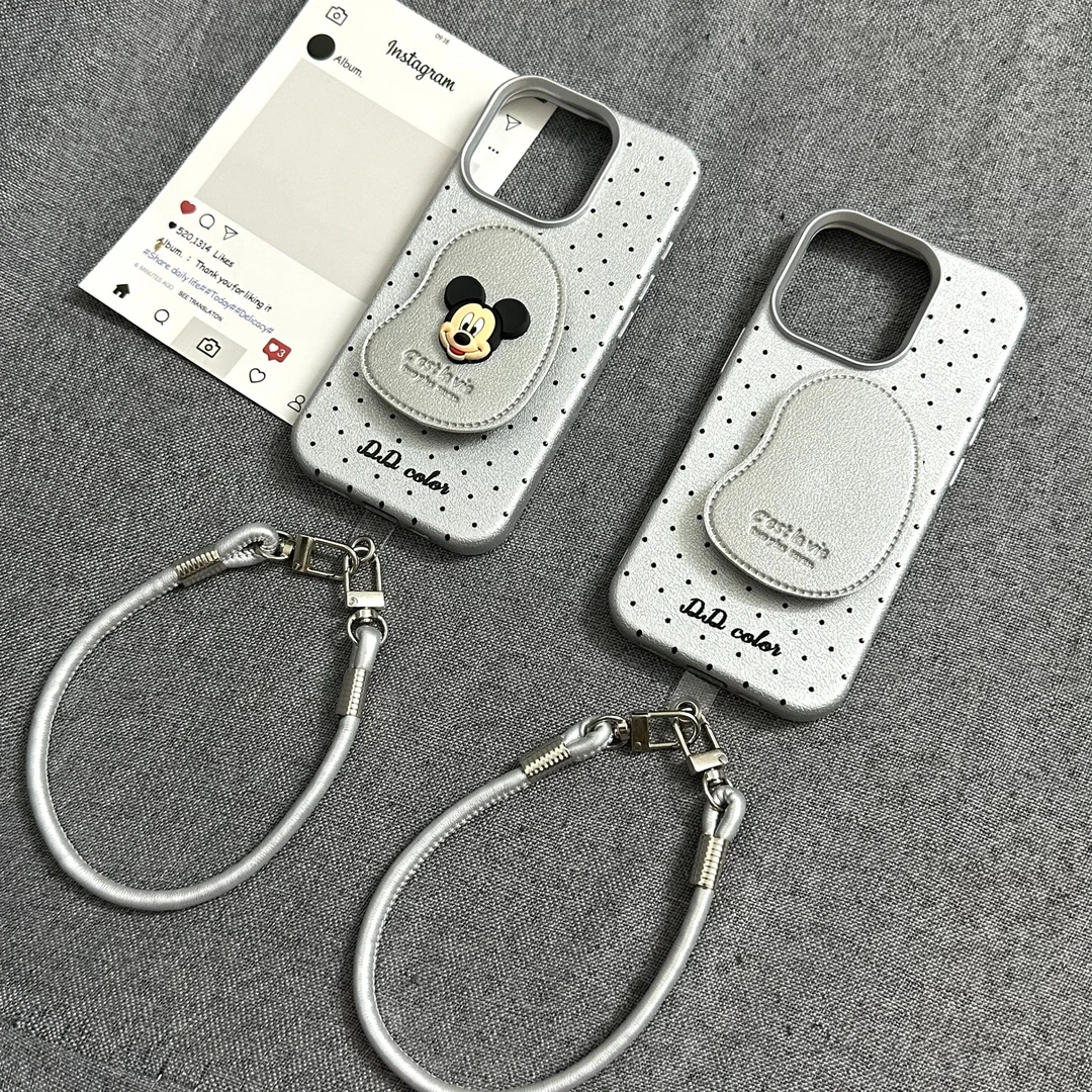 【不易发黄】ins米奇支架手绳适用苹果16/15手机壳iPhone16promax软