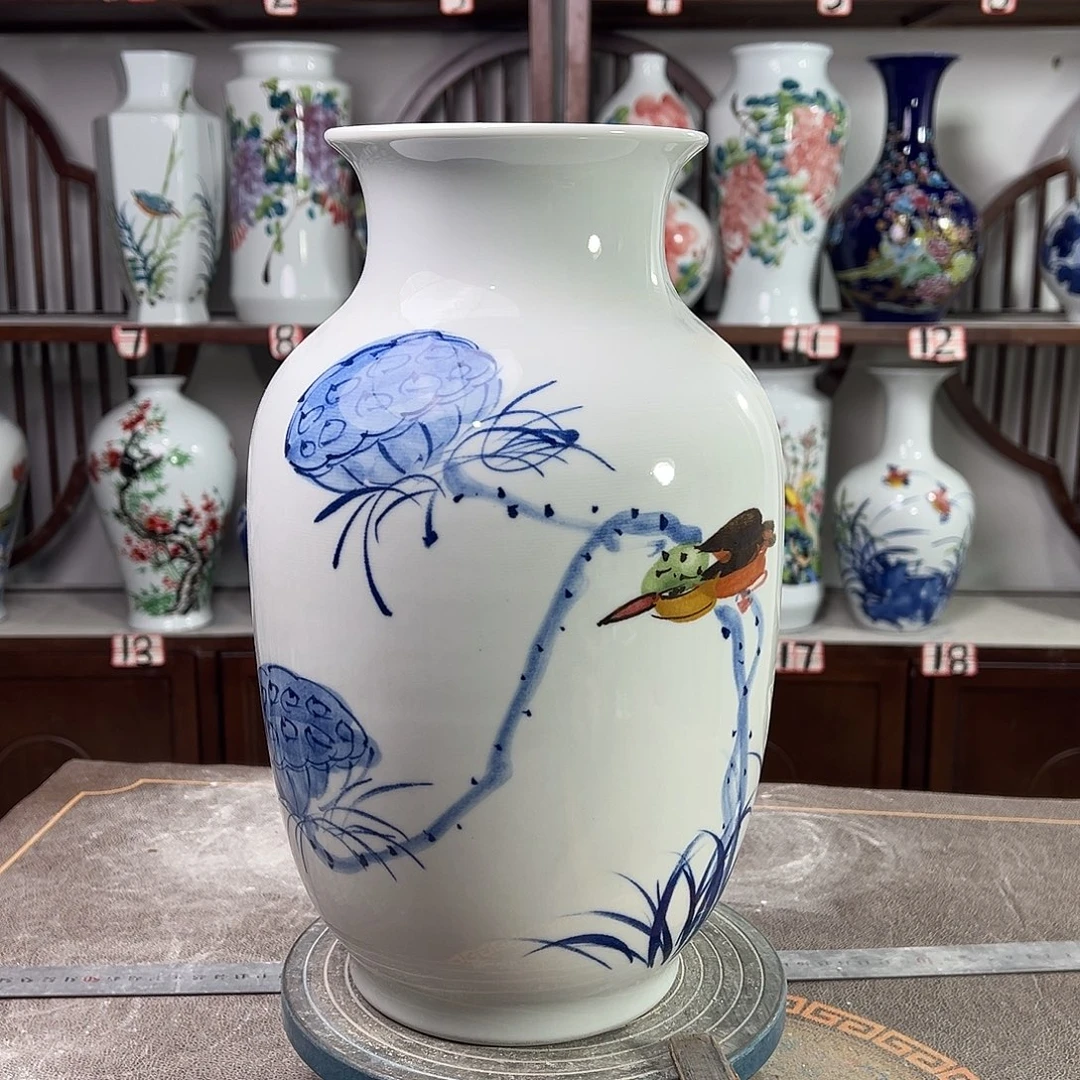 陶摆件景德镇陶瓷大冬莲子