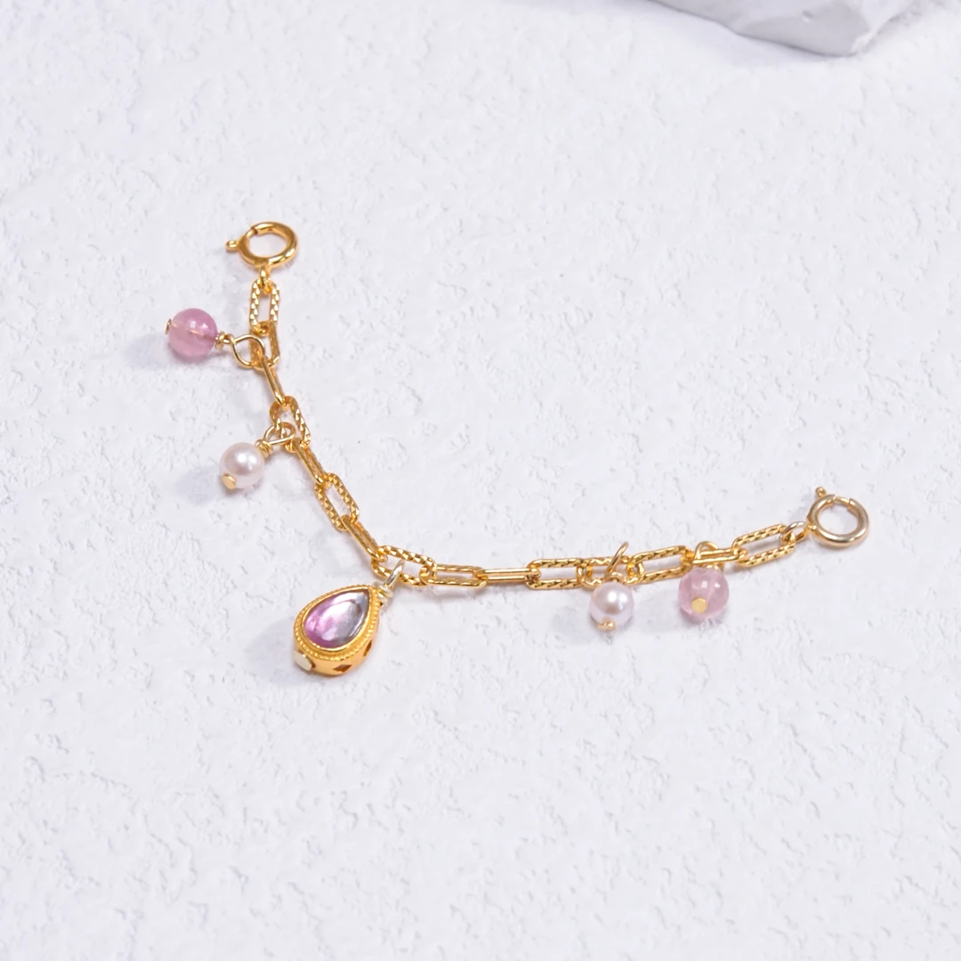 木润【眼泪】S925银天然宝石碧玺延长链