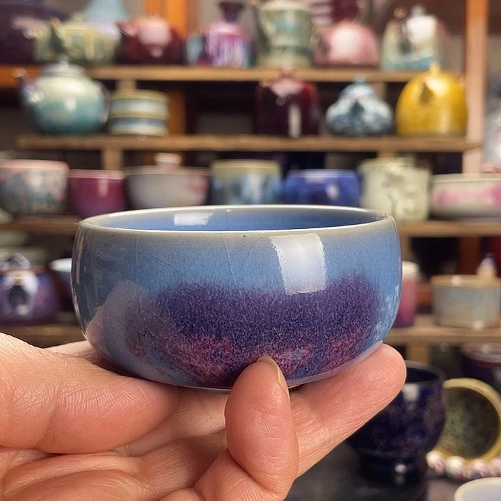 瓷杯子钧瓷釉变杯