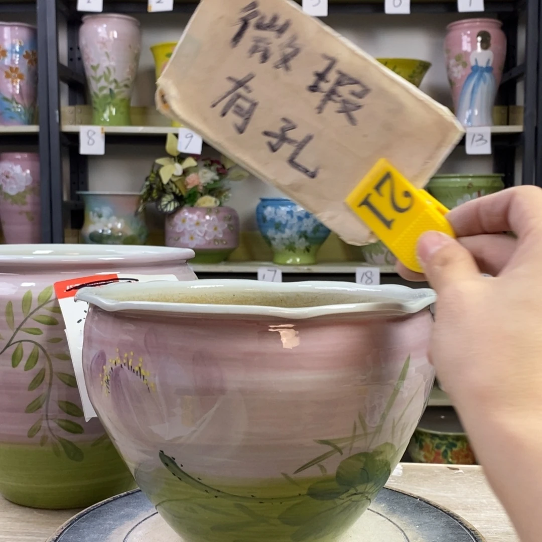 景德镇手工手绘陶瓷花盆