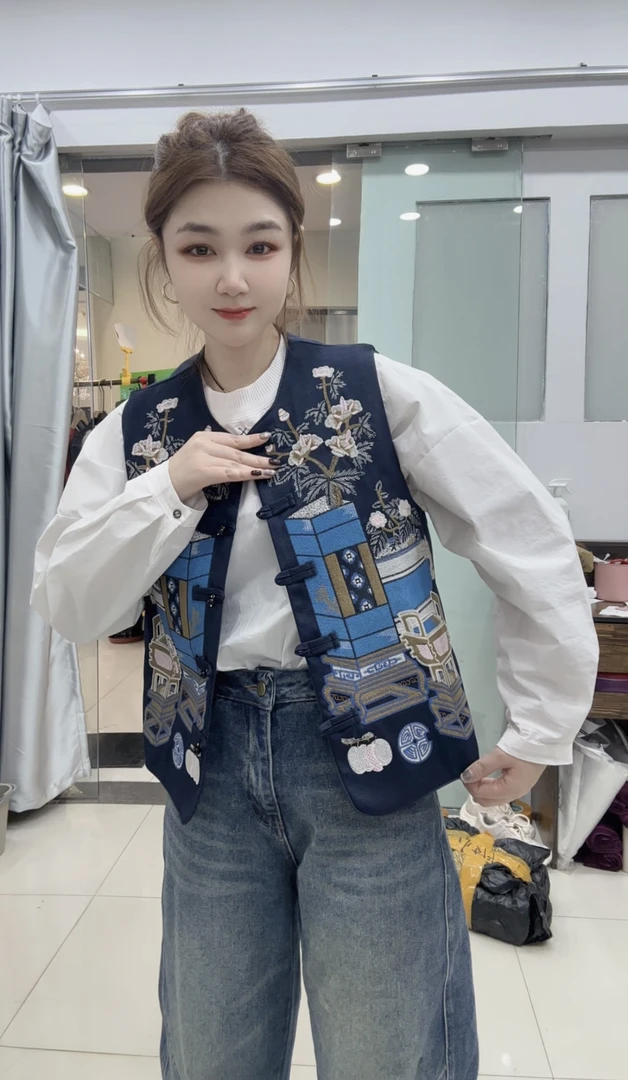 DD-欧货新中式休闲感马甲（发货3-5天）