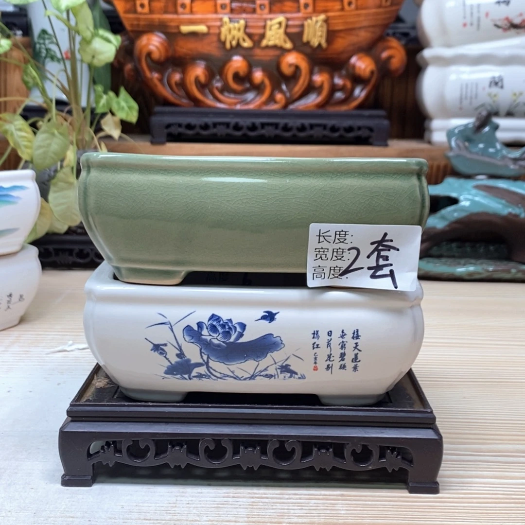 紫砂花盆陶瓷艺术花盆陶瓷