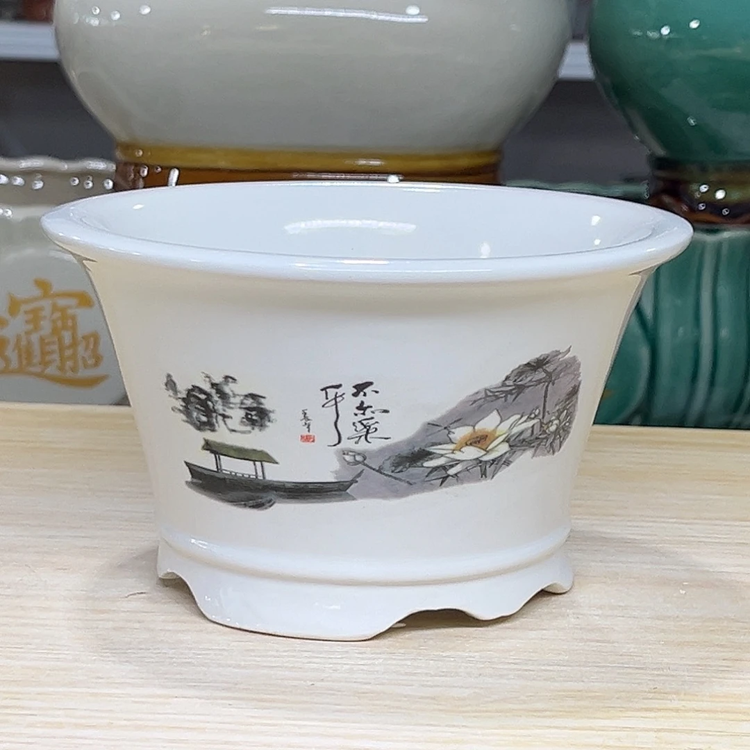 陶瓷绿植多肉微瑕花盆口径15*9