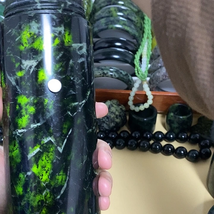 蛇纹石玉未镶嵌高冰水杯