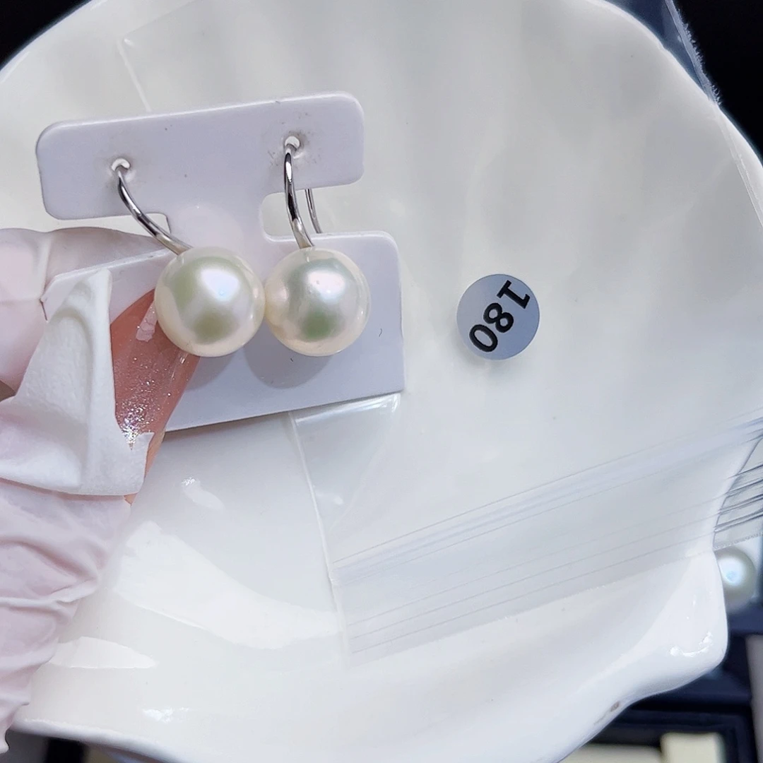 耳饰银S925镶嵌淡水珍珠