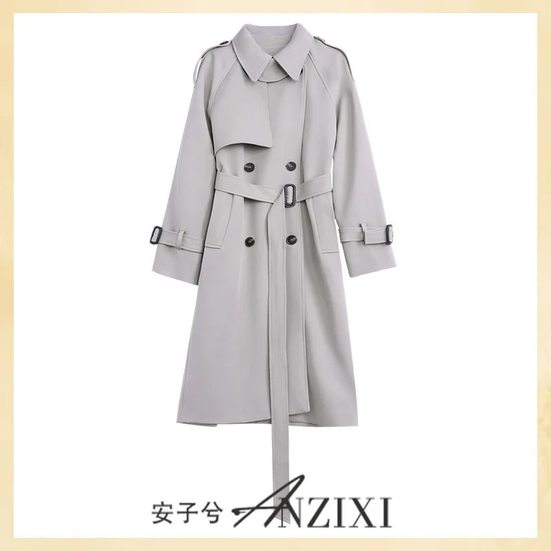 【静秋专属】安子兮宽松高级百搭女款风衣外套AZX223F7103