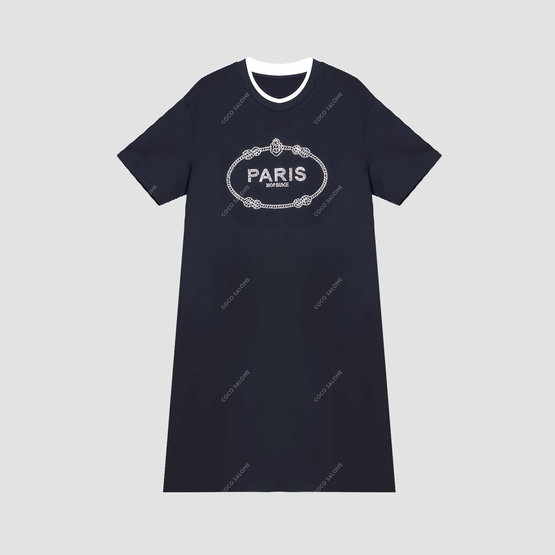 COCOSALOME⑥【小夜曲】夏季凉感印花女款蓝色女士连衣裙穿搭B231