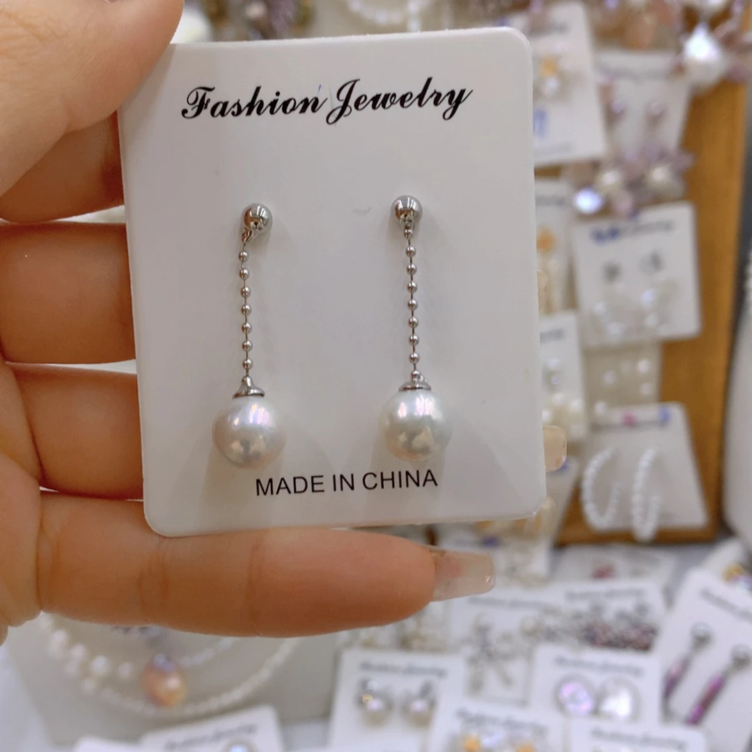 淡水珍珠耳饰银S925镶嵌