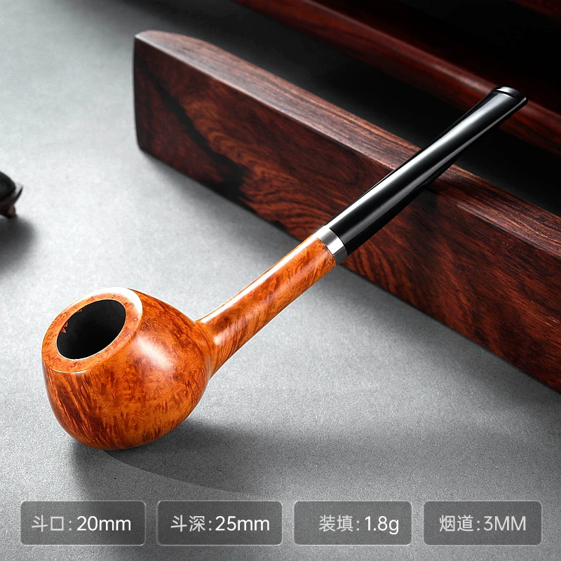 20*25 3MM长腿苹果小王子阅读直斗座斗煲V石楠木烟斗新手用不烫嘴