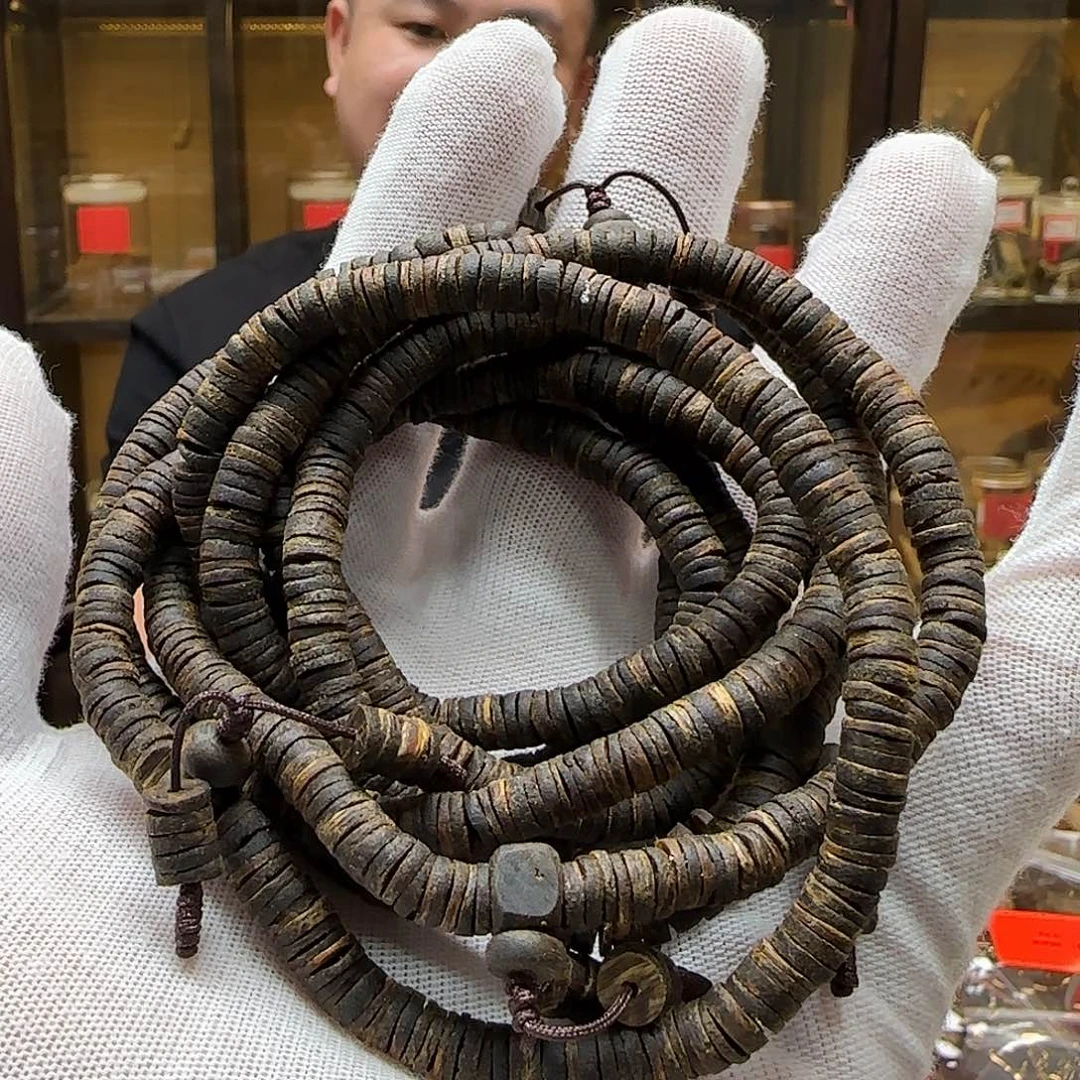 沉香手串国香棋楠老白棋片珠沉水05mm9.3g多样性发一串