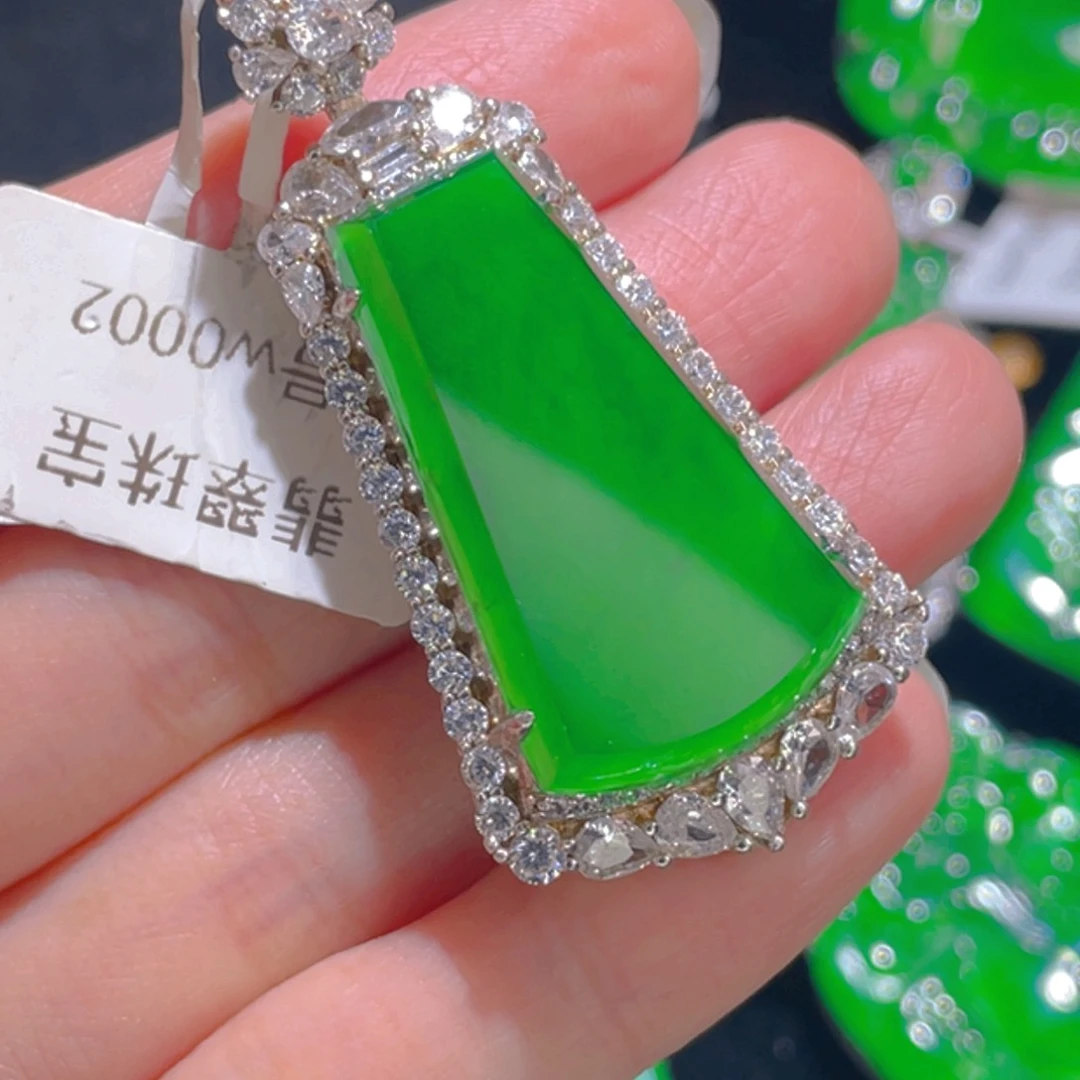 翡翠吊坠(不含链)银S925镶嵌