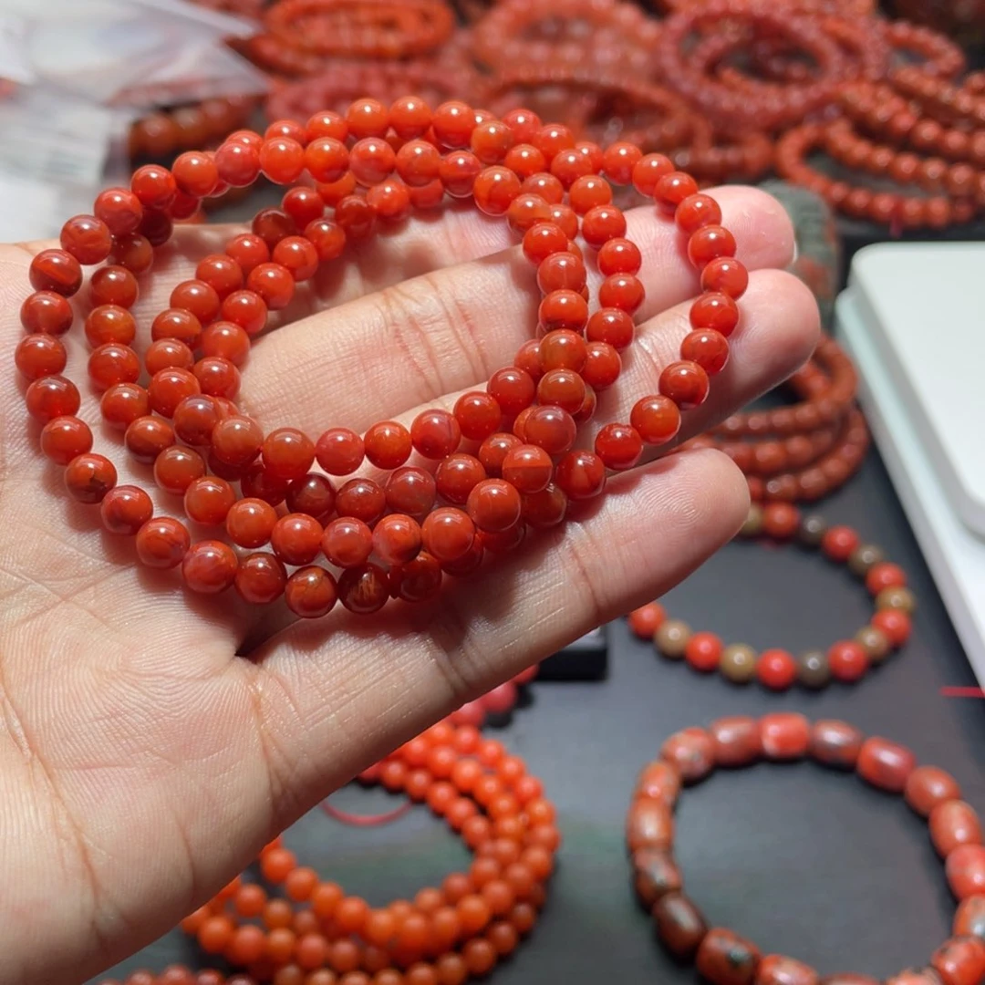 南红玛瑙手链未镶嵌