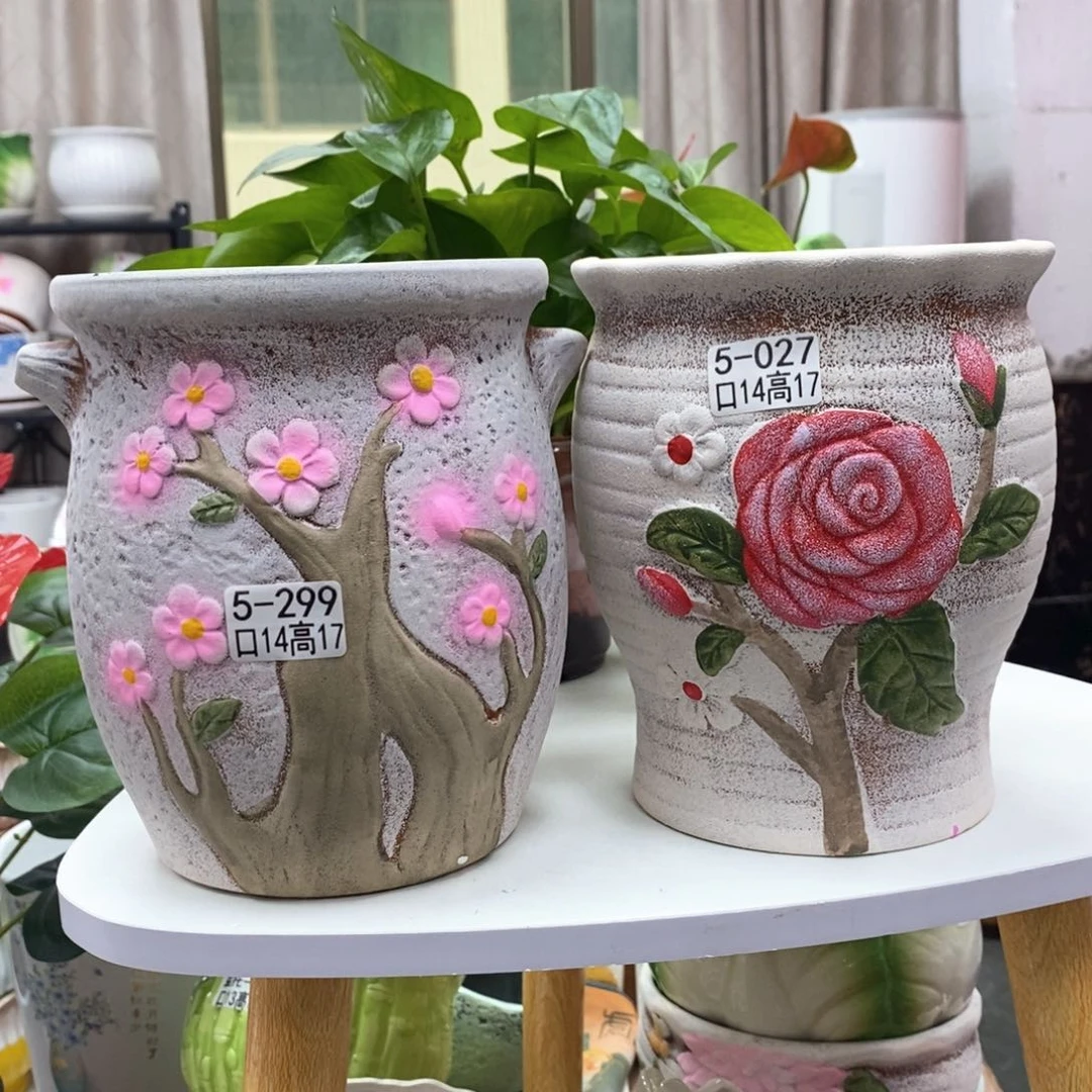 《直播间专享》多肉花盆陶瓷法师老桩盆大口径简约多肉花盆套装组合