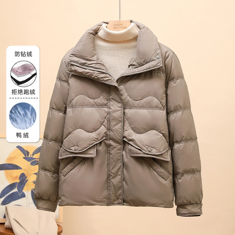 2025新款秋冬季新款轻薄羽绒服女短款大码小个子立领外套时尚保暖