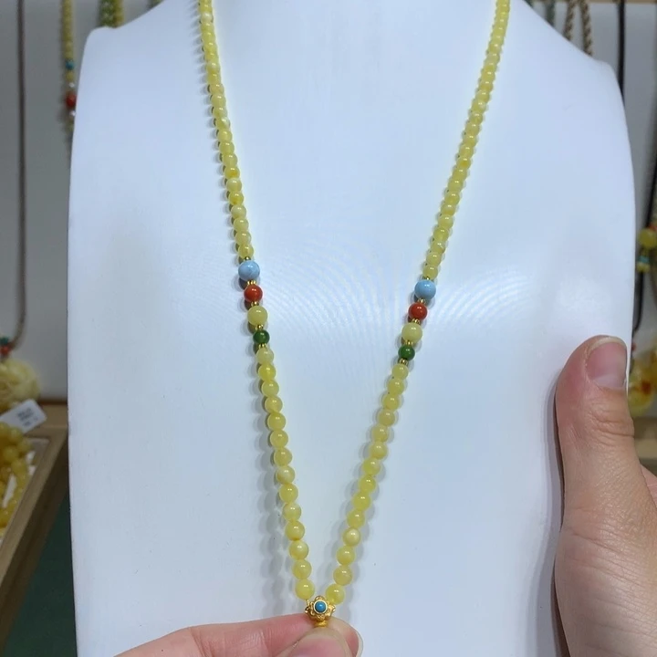蜜蜡颈饰未镶嵌4.5m m