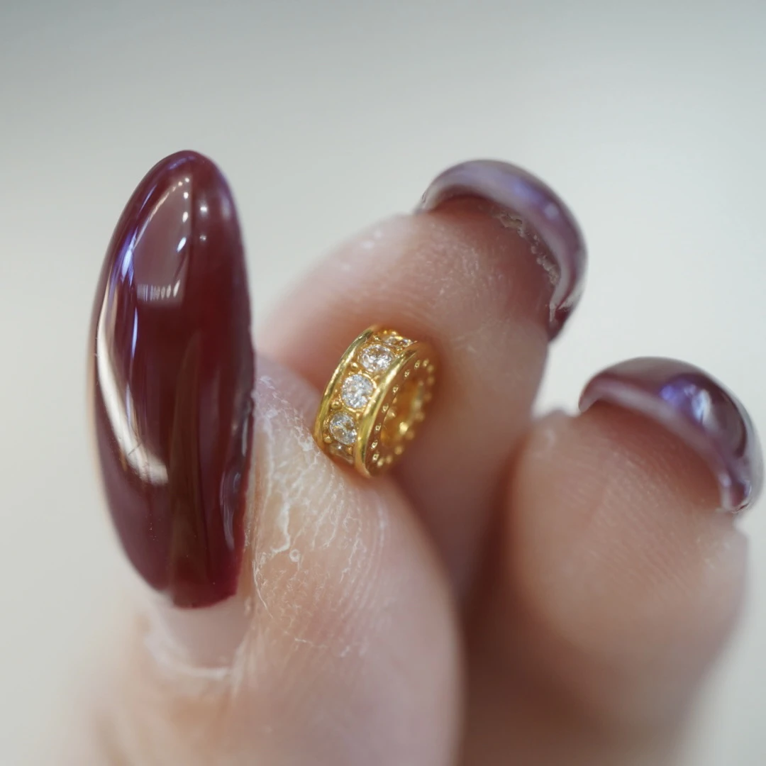 【宝曼珠宝】18K金小隔片 6mm  跑环 配件自由DIY