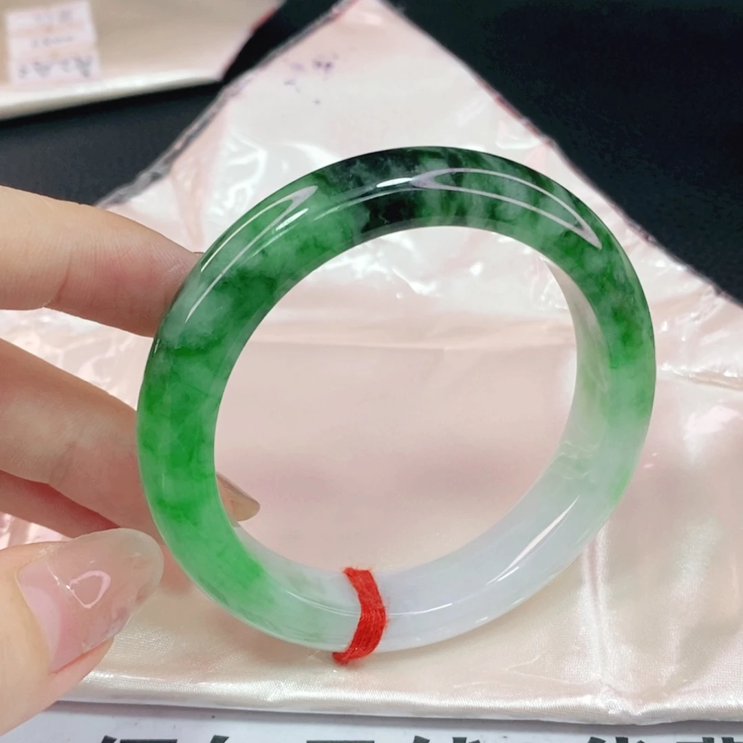 未镶嵌手镯翡翠53.8正圈