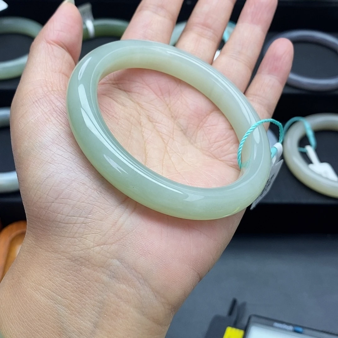 和田玉未镶嵌手镯和田玉手镯58.59