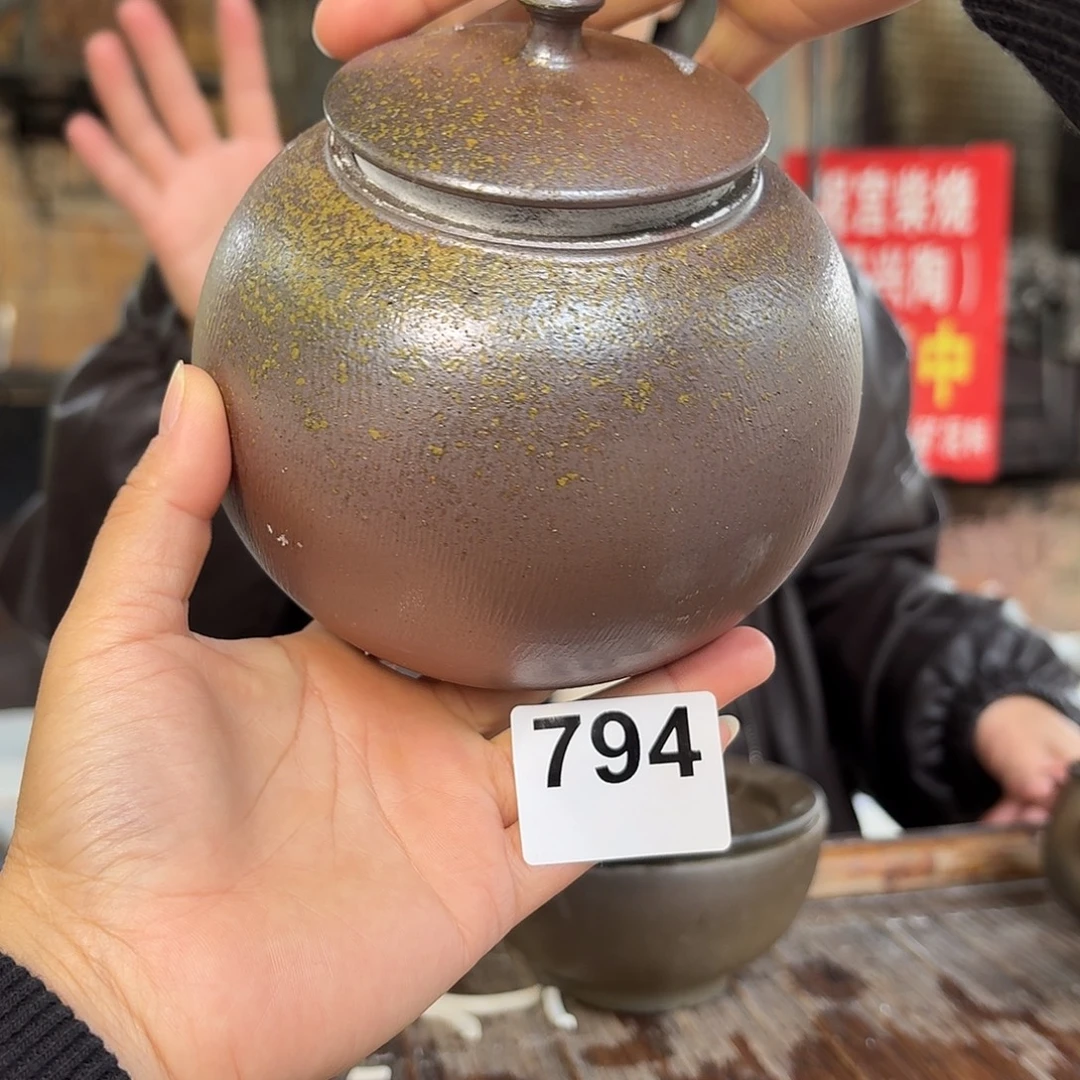 坭兴陶柴烧全手工原矿泥料杯半斤