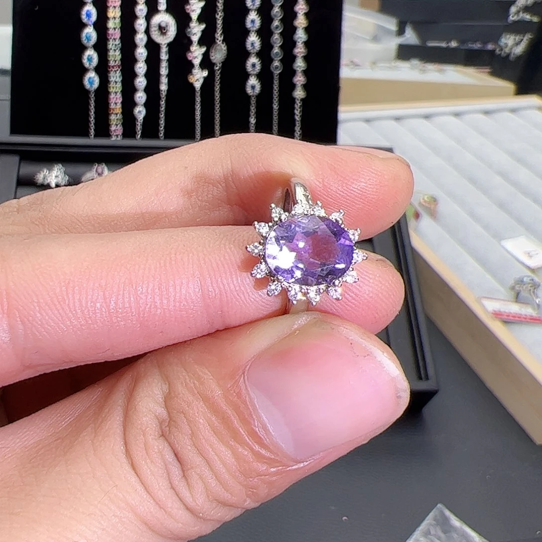 紫晶珠宝半成品银S925镶嵌橘***?