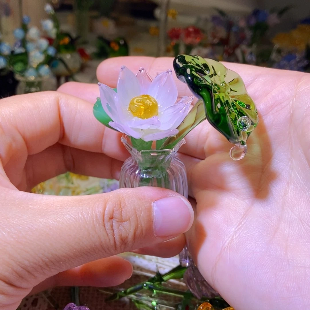 琉璃手工艺品荷花