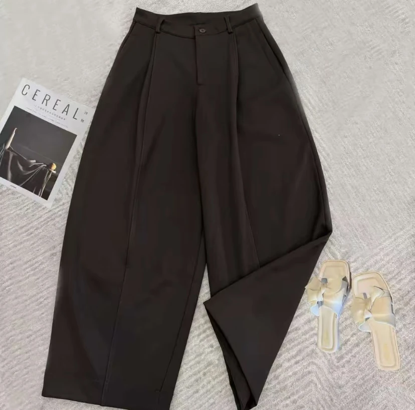 2025秋冬新品时尚百搭纯色加绒保暖气球裤休闲显瘦洋气女士裤8240