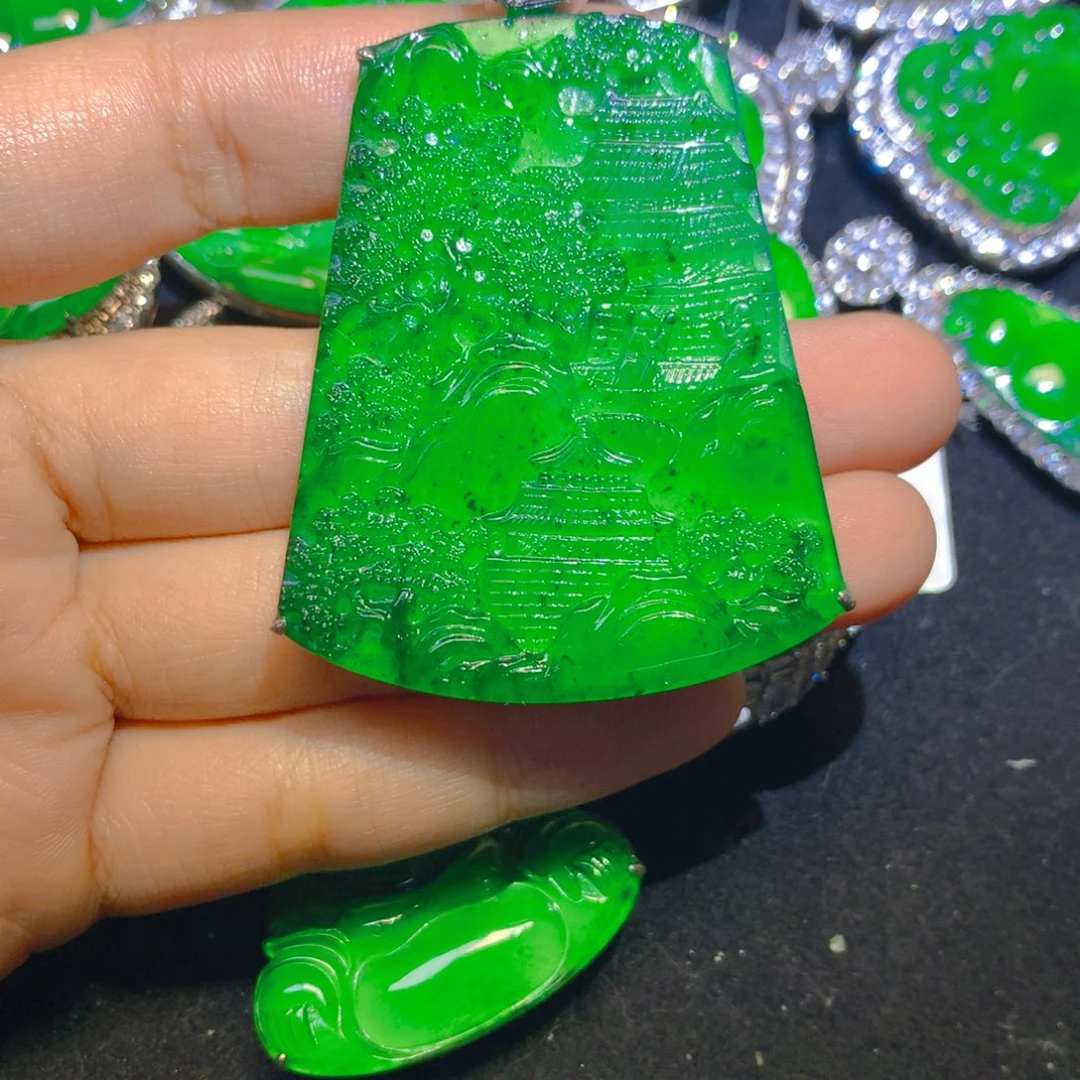 翡翠银S925镶嵌颈饰