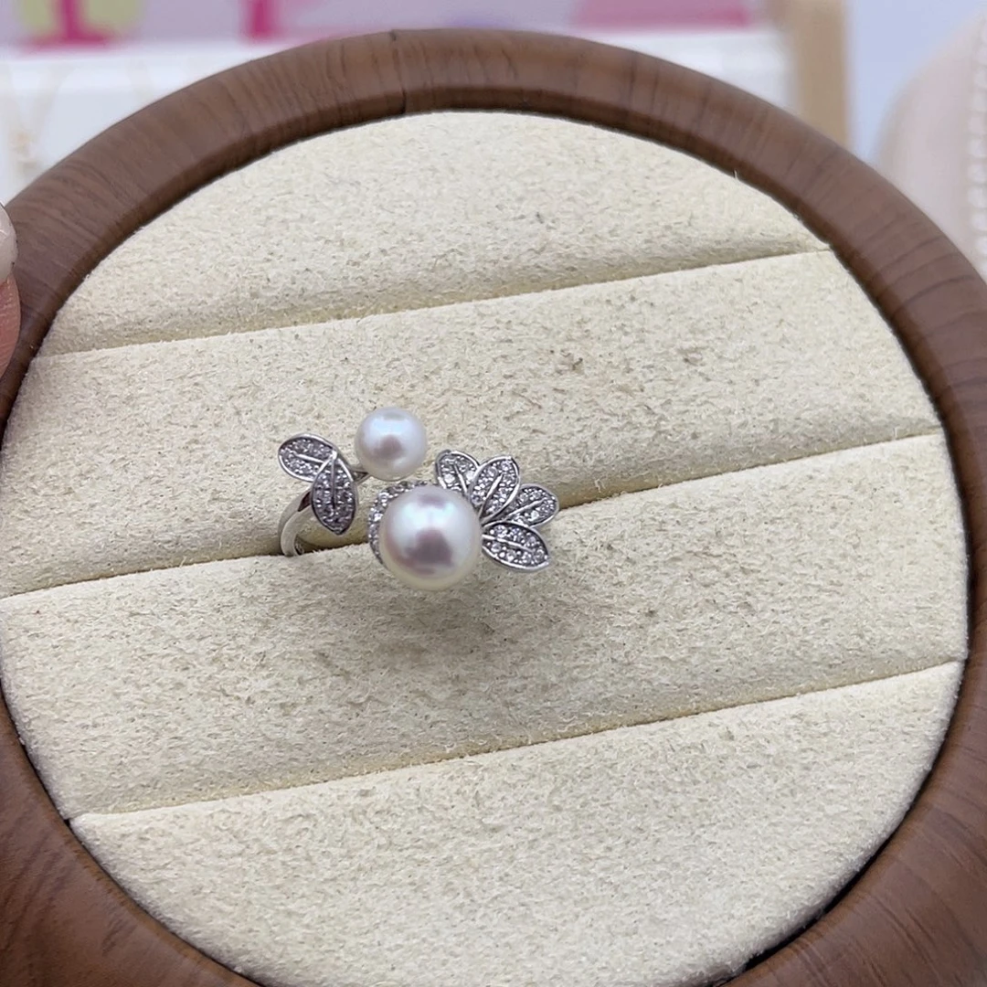 银S925镶嵌海水珍珠戒指