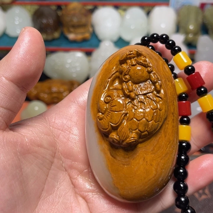 石材天然方解石手把件不退换