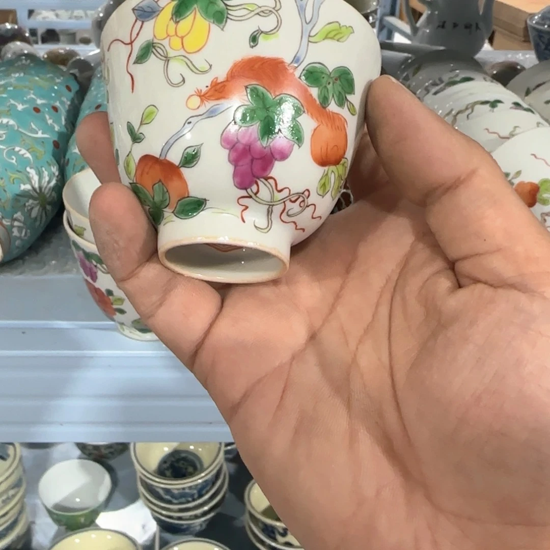 瓷片摆件手绘瓷器清库存