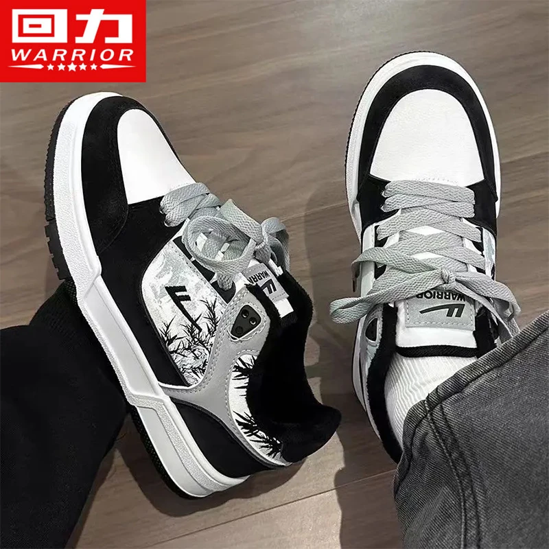 Warrior/回力板鞋新款鞋子厚底百搭白黑运动休闲情侣鞋低帮多巴胺
