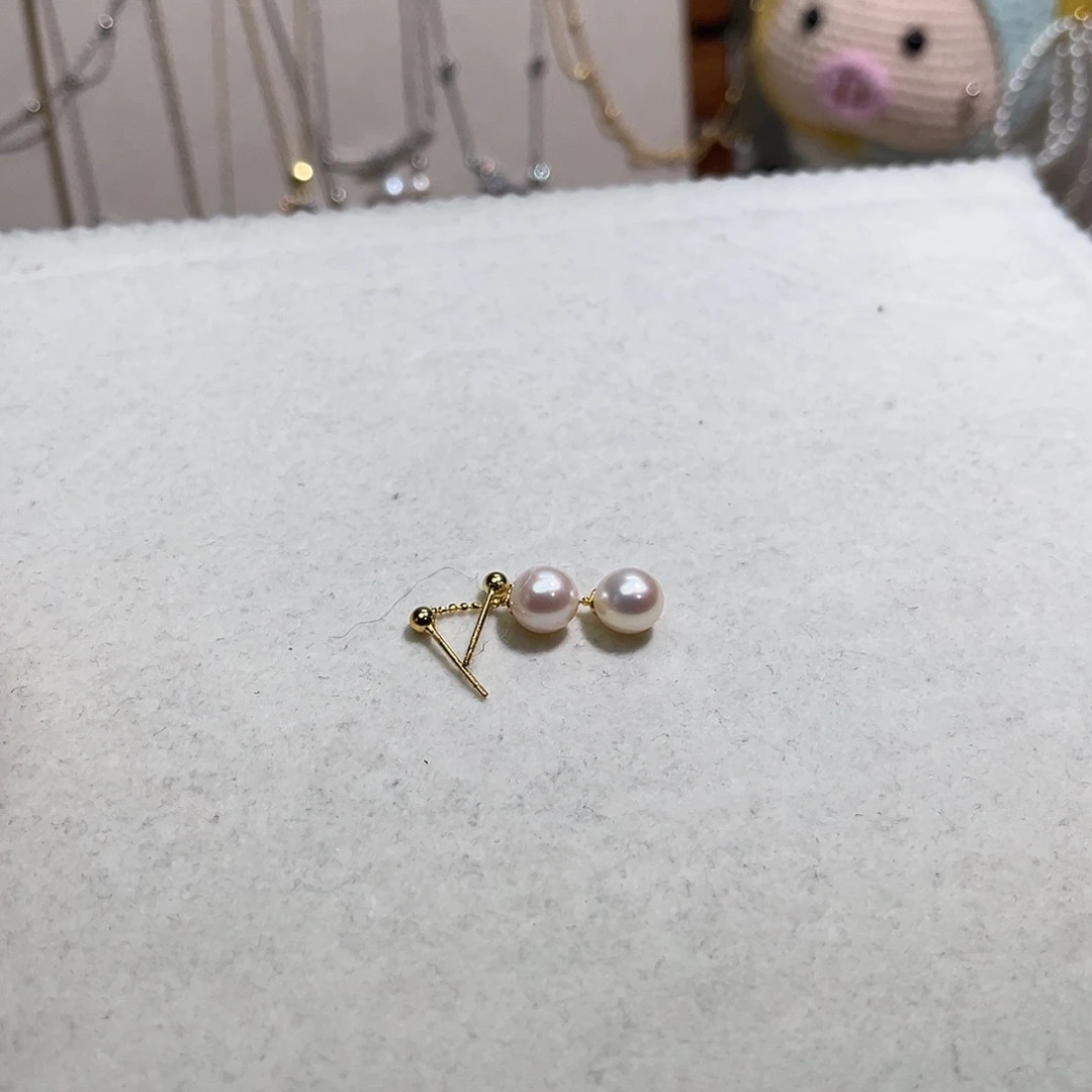 银S925镶嵌淡水珍珠耳饰