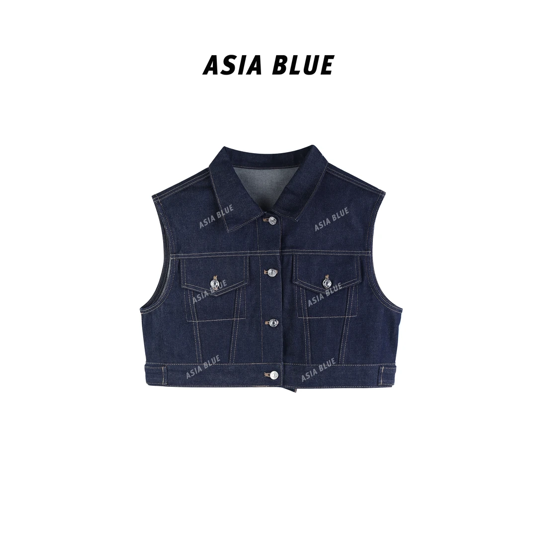 【ASIA BLUE】· ·2025春季显瘦洋气单排扣牛仔马甲外套Q5331