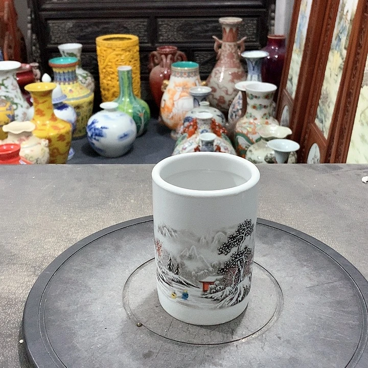 摆件陶青花陶瓷摆件