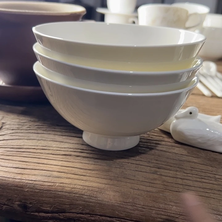 西***子库存尾货骨瓷出口六合碗四个