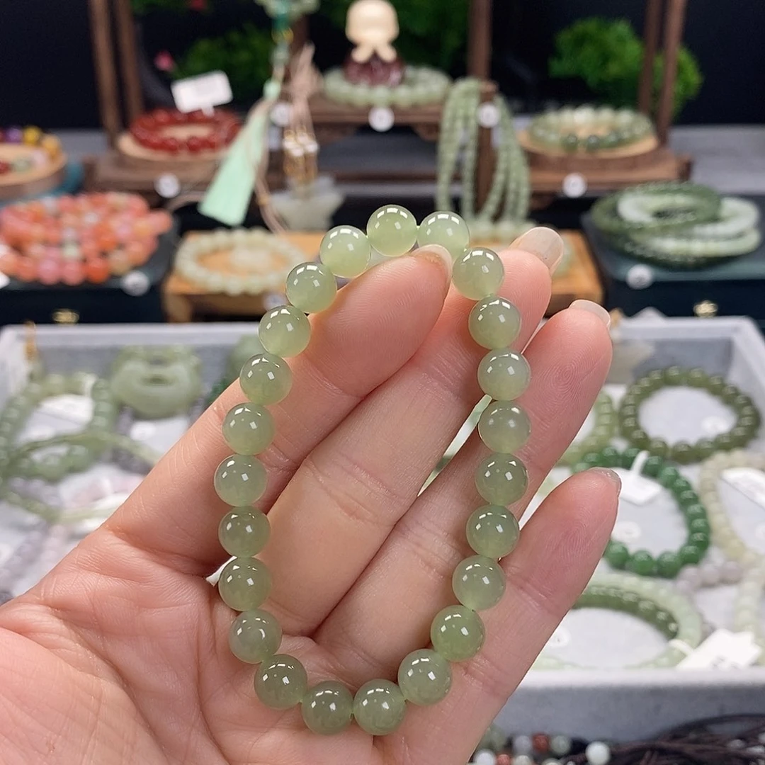 和田玉手链未镶嵌微瑕