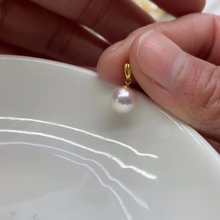 海水珍珠吊坠(不含链)18K金镶嵌
