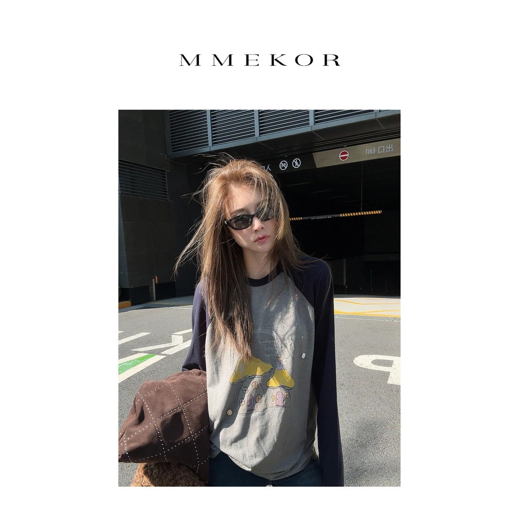 MMEKOR“蘑菇天使”T恤 2025新款秋款活力常青藤百搭上衣 30633