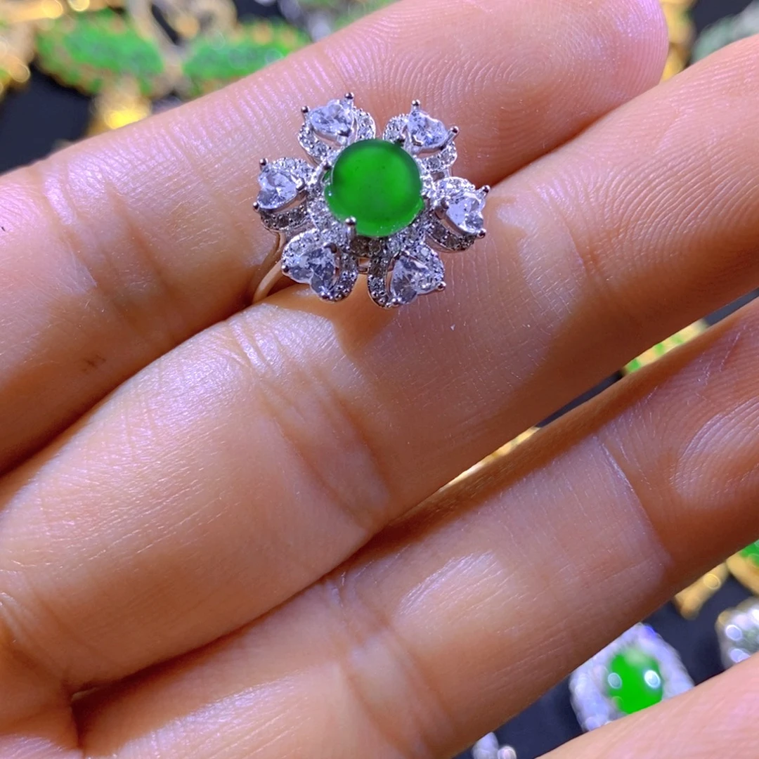 翡翠银S925镶嵌颈饰天然翡翠