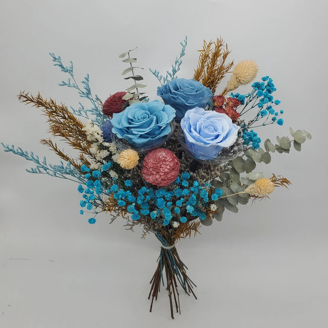 永生混搭干花玫瑰台面装饰送人礼物