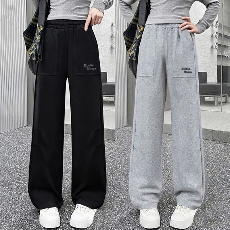 女童裤子秋装新款阔腿裤中大童春秋款外穿休闲裤高腰百搭直筒洋气