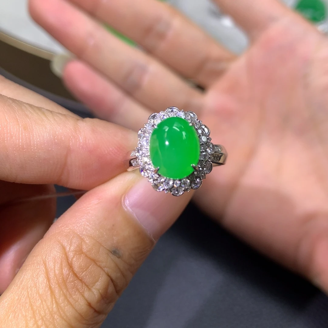 翡翠戒指18K金镶嵌两用款