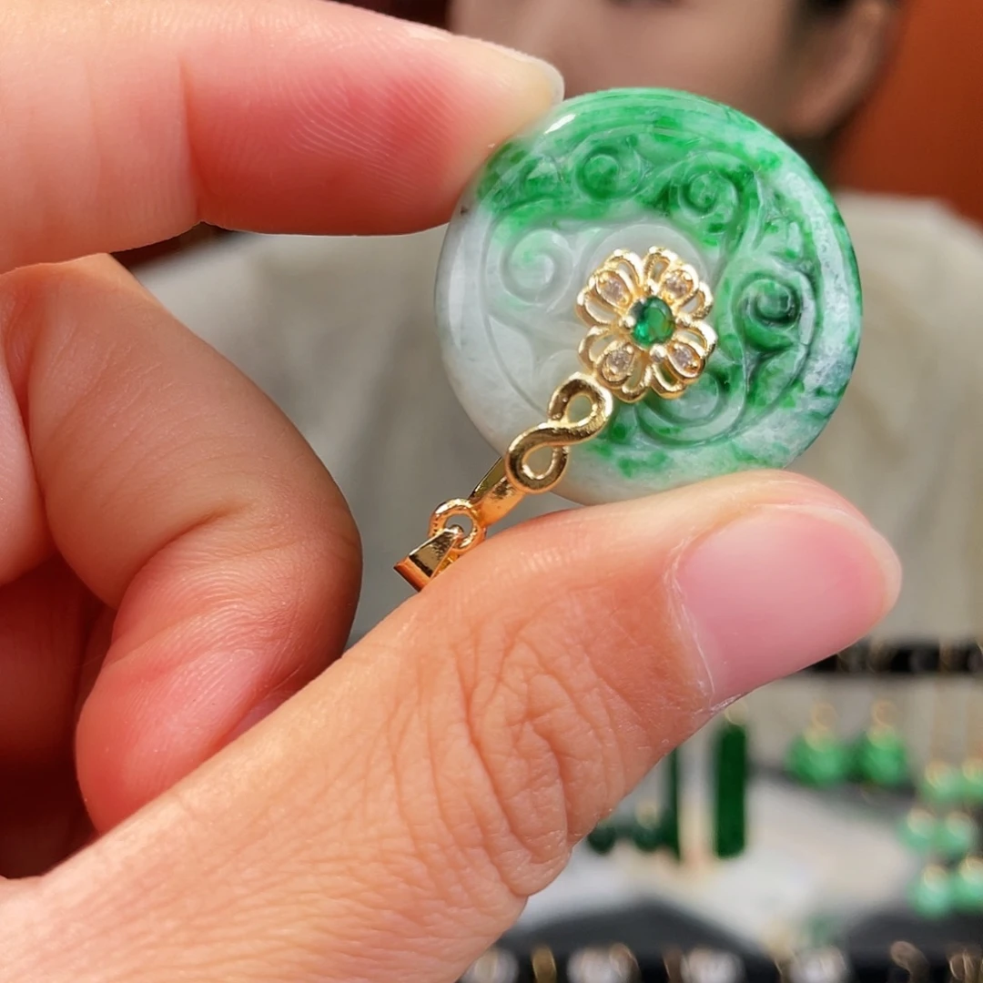 翡翠未镶嵌耳饰饰品