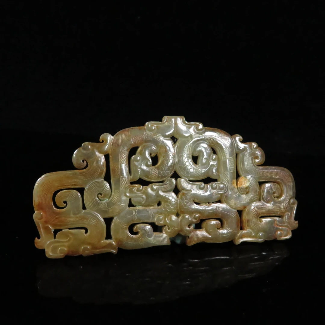 明代满工龙凤纹玉佩/HY604478/和田玉/槐荫山房