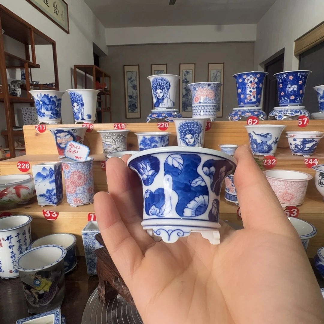 李***n墨奈手绘陶瓷花盆