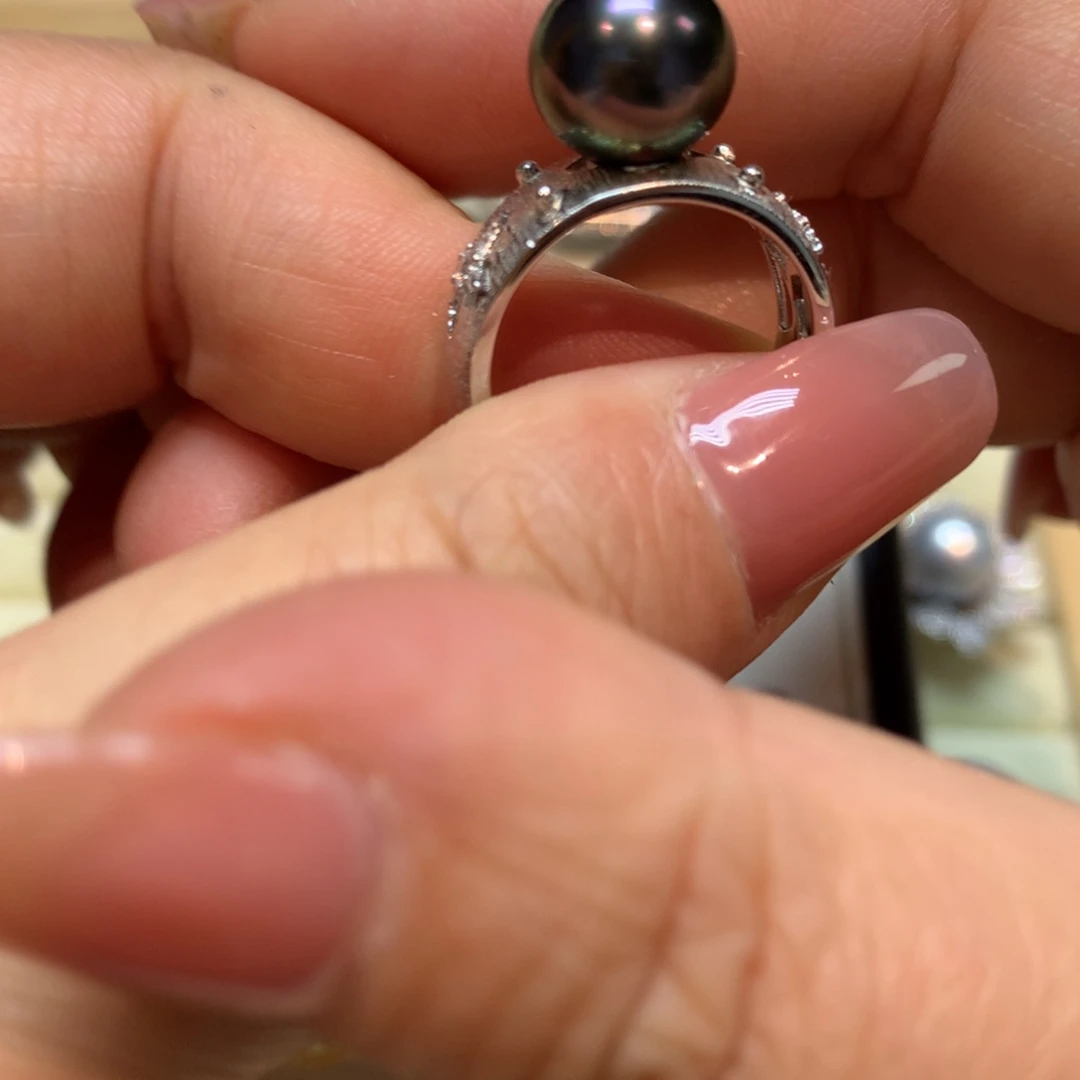 海水珍珠戒指银S925镶嵌