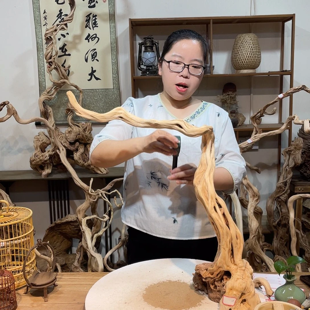 香杉木杜鹃根根艺摆件