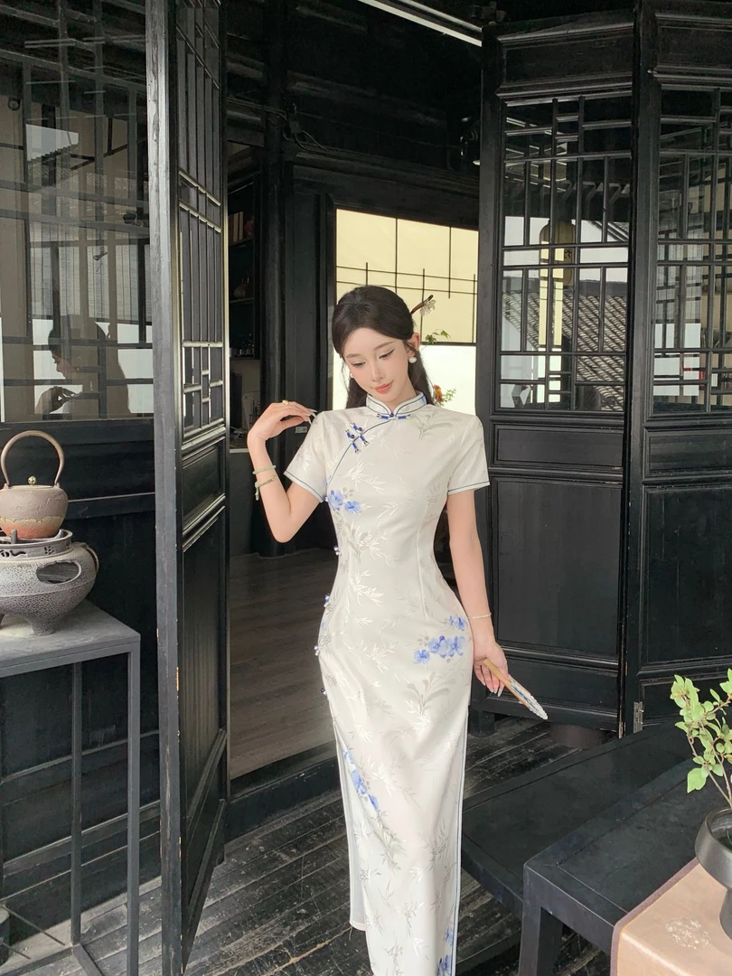 风华《白茶》新款女款旗袍中国风显瘦新中式改良爆款夏季气质优雅