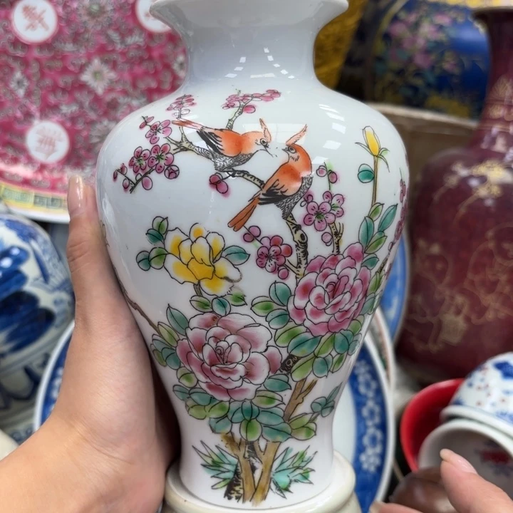 紫砂花瓶瓷器摆件 瓷器摆件